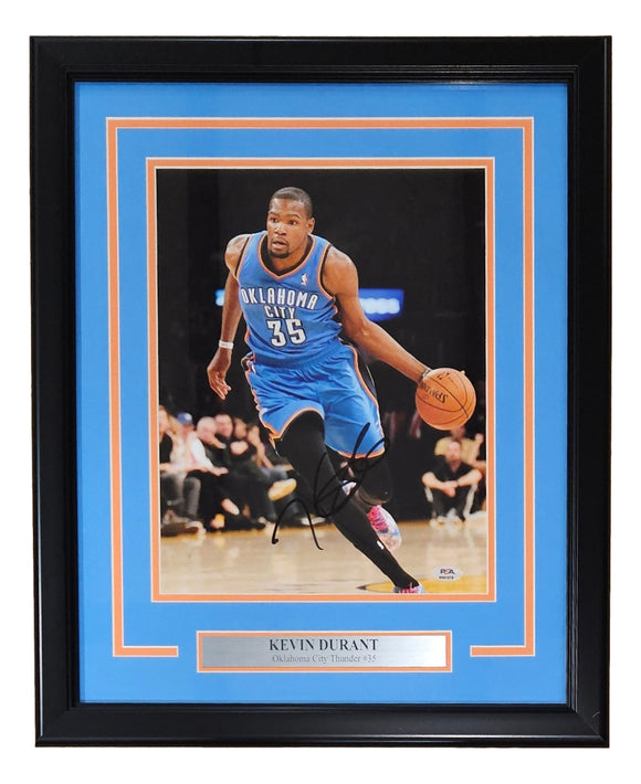 Kevin Durant Signed Framed 11x14 Oklahoma City Thunder Photo PSA AN51518