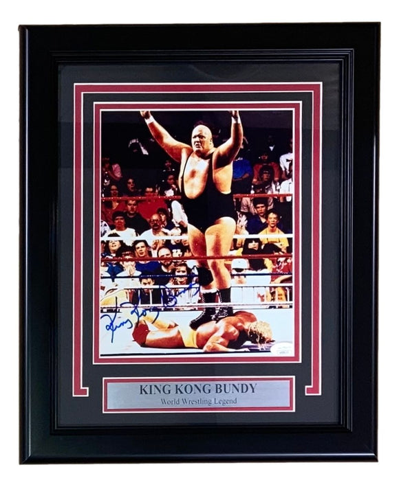 King Kong Bundy Signed Framed 8x10 WWE Wrestling Photo JSA