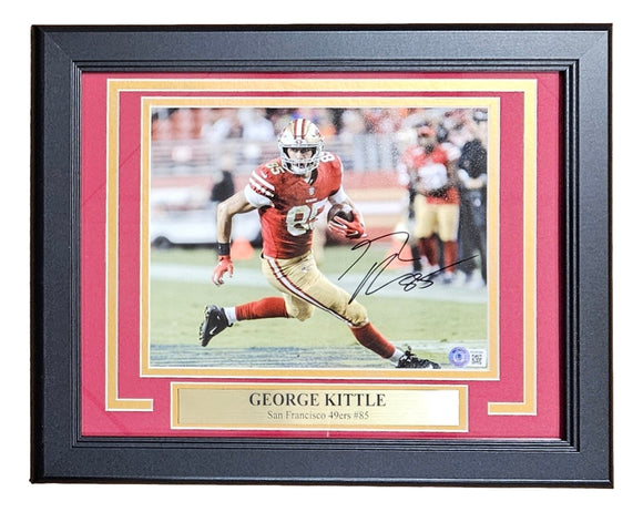 George Kittle Signed Framed 8x10 San Francisco 49ers Run Photo BAS Sports Integrity
