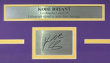 Sports Integrity’s Kobe Bryant Framed 13x19 Lakers Lithograph features Tony Santiago’s signature above a laser auto of Kobe’s, set on a purple and yellow background.