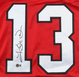 Kurt Warner Arizona Signed Red Pro-Cut Football Jersey BAS