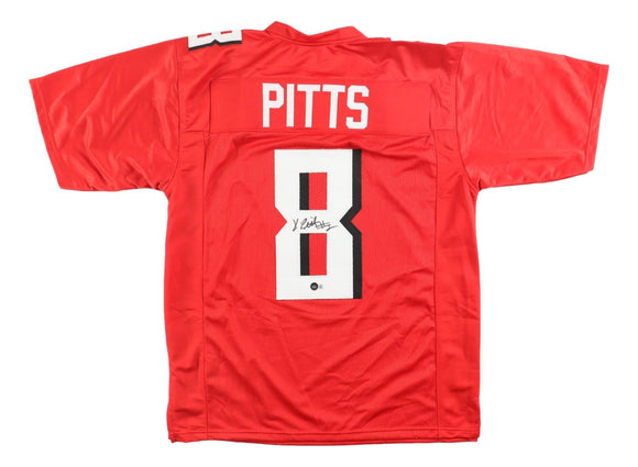 Kyle Pitts Atlanta Signed Red Football Jersey BAS