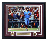 Kyle Schwarber Signed Framed 16x20 Philadelphia Philles Blue Jersey Photo JSA