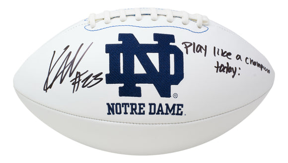 Kyren Williams Signed Notre Dame Logo Football Play Like A Champion Today BAS