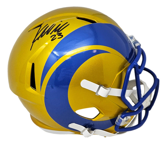 Kyren Williams Signed Los Angeles Rams FS Flash Replica Speed Helmet BAS ITP