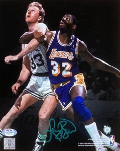 Larry Bird Signed 8x10 Boston Celtics Photo vs Magic Johnson PSA ITP
