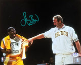 Larry Bird Signed 8x10 Boston Celtics Photo w/ Magic Johnson PSA ITP