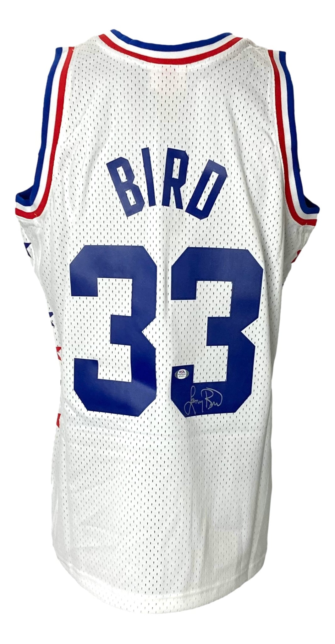 Larry Bird Autographed Boston Celtics Mitchell and Ness Basketball Jersey XL - PSA