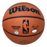 A Sports Integrity Larry Bird Boston Celtics signed Wilson NBA basketball, featuring Bird’s autograph, official logos, comes with JSA ITP authentication and a display case.
