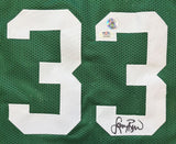 Larry Bird Boston Signed Green Basketball Jersey Bird+PSA/DNA