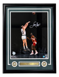Larry Bird Signed Framed 16x20 Celtics vs Dominique Wilkins Photo Bird+PSA/DNA