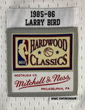 Larry Bird Signed Celtics White M&N Hardwood Classics Swingman Jersey JSA