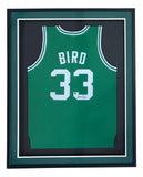 Larry Bird Signed Framed Custom Green Pro-Style Basketball Jersey BAS ITP Sports Integrity