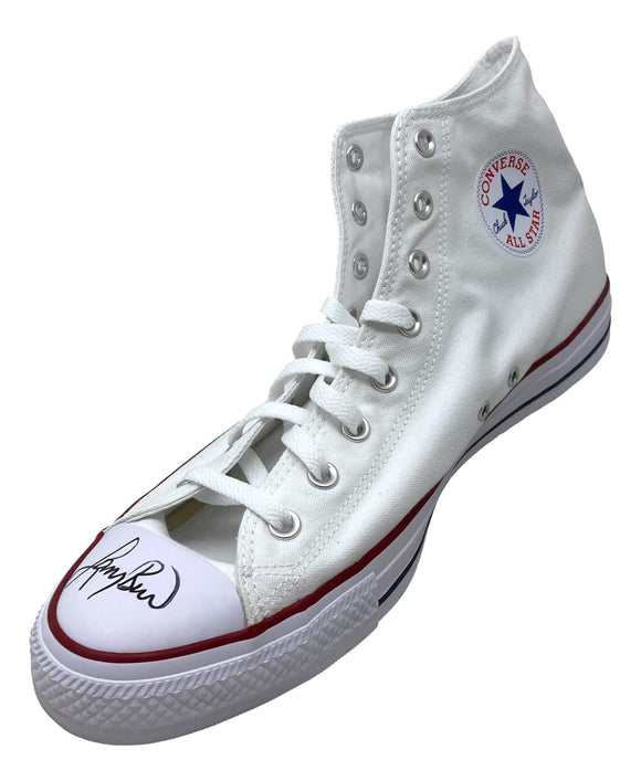 Larry Bird Boston Celtics Signed Right White Chuck Taylor Basketball Shoe PSA Sports Integrity