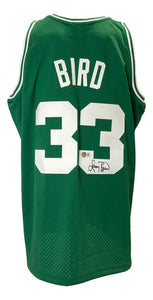 Larry Bird Signed Celtics Green M&N Hardwood Classics Swingman Jersey BAS ITP