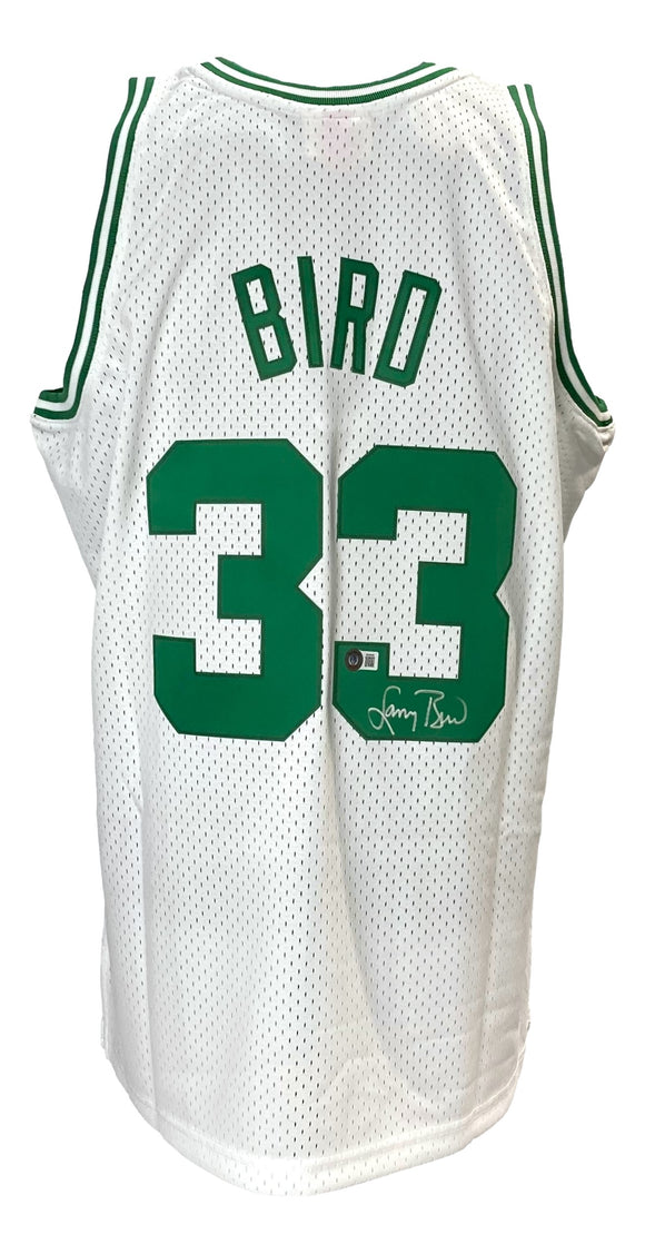 Larry Bird Signed Celtics White M&N Hardwood Classics Swingman Jersey BAS ITP Sports Integrity