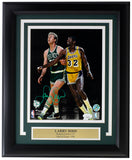 Larry Bird Signed Framed Boston Celtics 8x10 Photo Vs Magic Johnson JSA