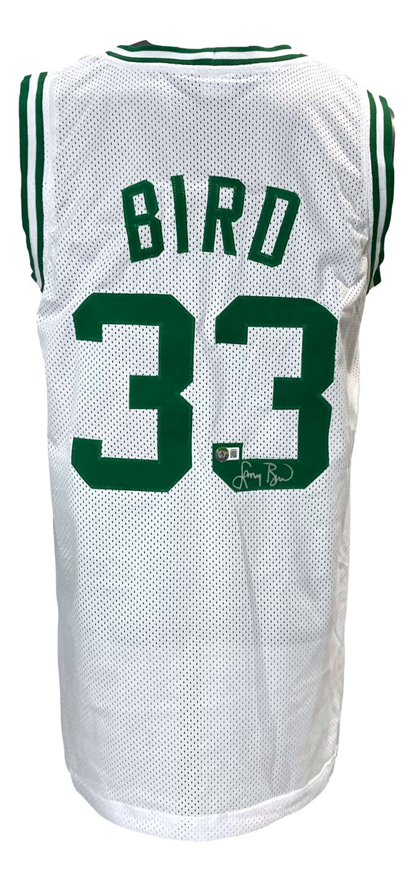 Larry Bird Signed Custom White Pro-Style Basketball Jersey BAS ITP Sports Integrity