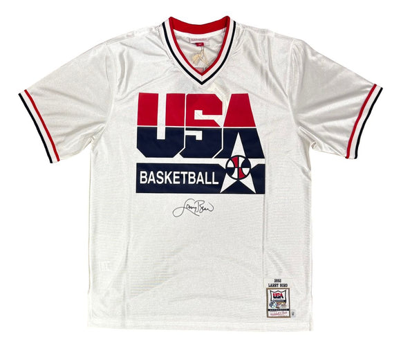 Larry Bird Signed USA M&N Authentic Dream Team Warm Up Shooting Shirt PSA/DNA