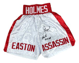 Larry Holmes Signed Custom White Boxing Trunks Easton Assassin JSA QR