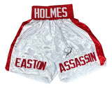 Larry Holmes Signed Custom White Boxing Trunks JSA QR