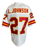 Larry Johnson Kansas City Signed White Football Jersey Sports Integrity