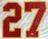 Larry Johnson Kansas City Signed White Football Jersey Sports Integrity