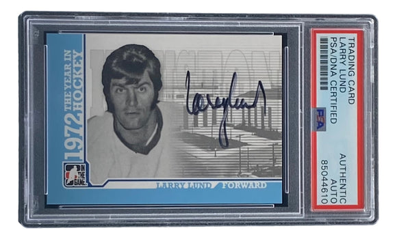 Larry Lund Signed 2009 In The Game A-LL Houston Aeros Hockey Card PSA/DNA Sports Integrity