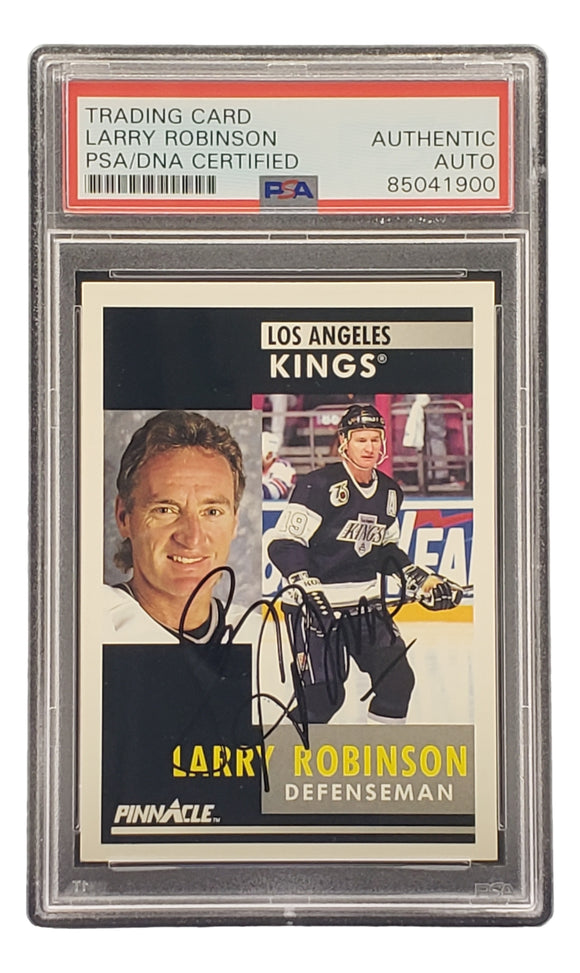 Larry Robinson Signed 1991 Pinnacle #208 Los Angeles Kings Hockey Card PSA/DNA