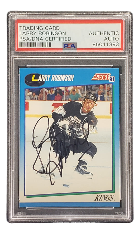Larry Robinson Signed 1991 Score #511 LA Kings Hockey Card PSA/DNA 85041893 Sports Integrity