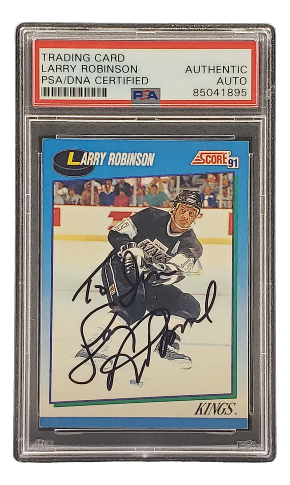 Larry Robinson Signed 1991 Score #511 LA Kings Hockey Card PSA/DNA 85041895
