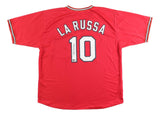 The Sports Integrity Tony La Russa St. Louis Signed Red Baseball Jersey features LA RUSSA and number 10 on the back, with a signature on the number.