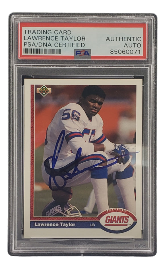 Lawrence Taylor Signed 1991 Upper Deck #445 New York Giants Trading Card PSA/DNA
