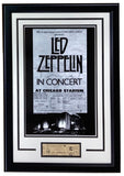 Sports Integrity Led Zeppelin Framed Cancelled 1980 Chicago Concert Ticket with 11x17 Poster, featuring the ticket displayed below the event poster inside the frame.