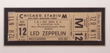 Sports Integrity Led Zeppelin Framed Cancelled 1980 Chicago Concert Ticket with 11x17 poster, featuring original mezzanine section ticket (black text on tan), from the November 12 Chicago Stadium show.