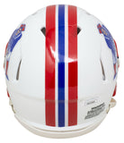 LeGarrette Blount Signed Patriots Mini Speed Replica Throwback Helmet Insc JSA