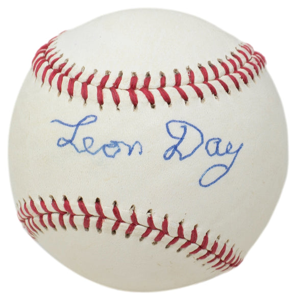 Leon Day Signed Newark Eagles Baseball Negro League BAS