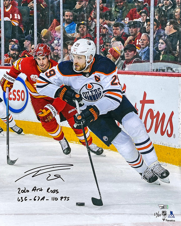Sports Integrity Leon Draisaitl Signed Edmonton Oilers 2022-23 Fanatics Alternate Jersey Fanatics