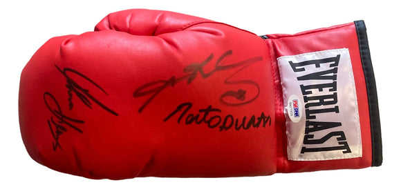 Leonard Duran Hearns Signed Everlast Left Handed Boxing Glove PSA 5A17333
