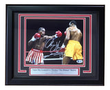 Sugar Ray Leonard Thomas Hearns Signed Framed 8x10 Boxing Horizontal Photo BAS