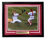 Brad Lidge Ruiz Signed Framed Phillies 08 World Series Photo Last Out PSA/DNA