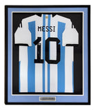 Lionel Messi Signed Framed Argentina Adidas Soccer Jersey BAS LOA