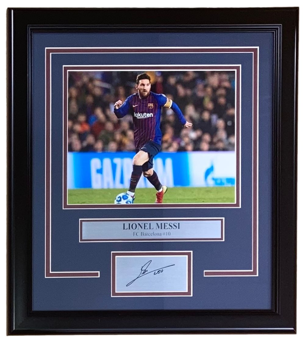 Lionel Messi Framed 8x10 Barcelona FC Photo w/ Laser Engraved