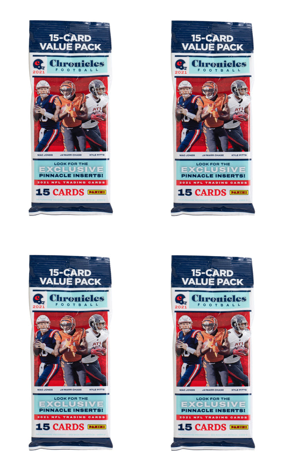 2021 Panini Chronicles Lot Of 4 NFL Value Sealed Football Trading Card Packs Sports Integrity