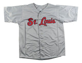 Lou Brock St. Louis Signed Gray Baseball Jersey JSA
