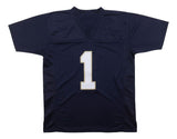 Coach Lou Holtz Notre Dame Signed Navy Blue Football Jersey BAS