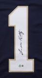 Coach Lou Holtz Notre Dame Signed Navy Blue Football Jersey BAS