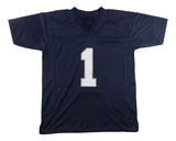Coach Lou Holtz Notre Dame Signed Navy Blue Football Jersey JSA Hologram