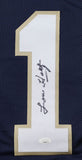 Coach Lou Holtz Notre Dame Signed Navy Blue Football Jersey JSA Hologram