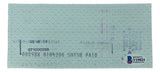 A Lou Boudreau Cleveland signed bank check (#7806) by Sports Integrity features light blue patterned paper, faint text, a barcode, and Beckett authentication sticker Y19824 in the bottom right, with partially faded stamps/markings.